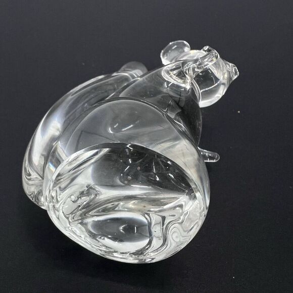 Vintage 1975 Clear Art Glass Crystal Glass Squirrel Figurine Paperweight - Picture 6 of 8